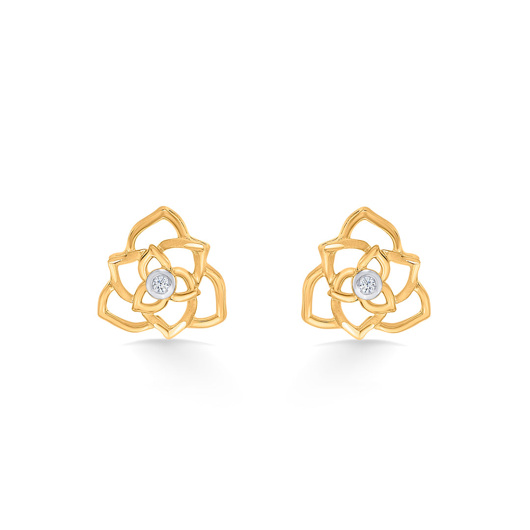 twilight yellow gold stud earring for women