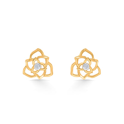 Twilight Yellow Gold Stud Earring For Women