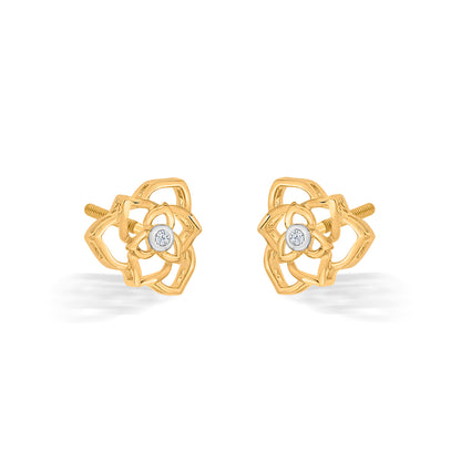 Twilight Yellow Gold Stud Earring For Women