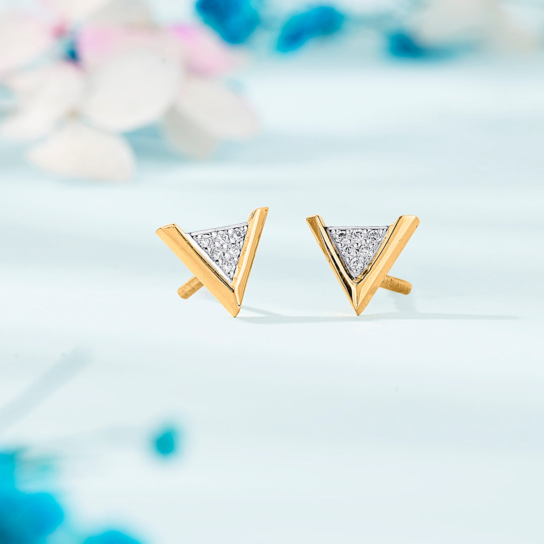 Pyramid Lux Gold Stud Earring For Women