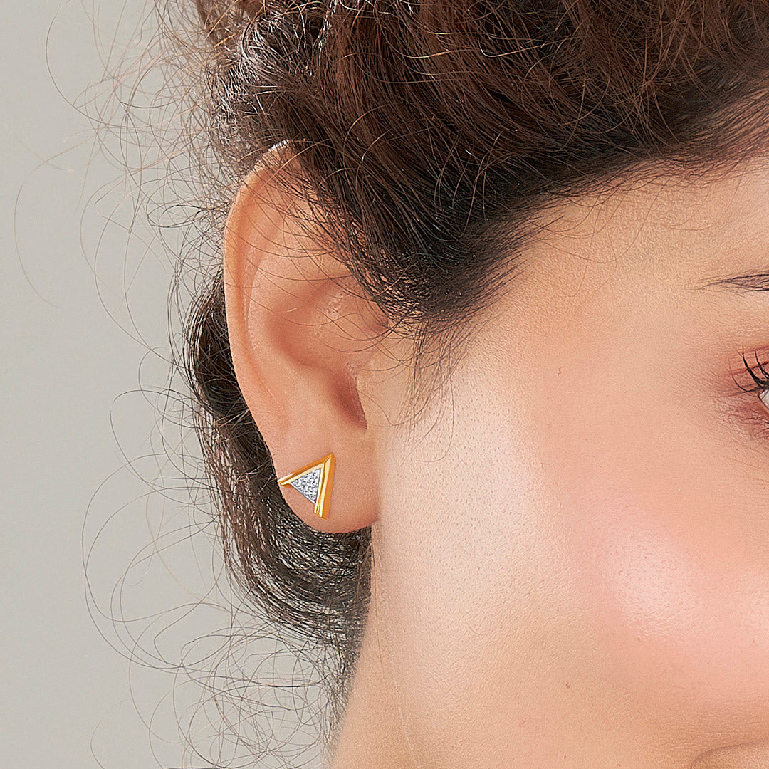 Pyramid Lux Gold Stud Earring For Women