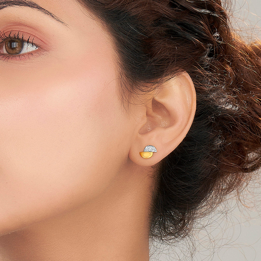 Luna Crest Gold Stud Earring For Women