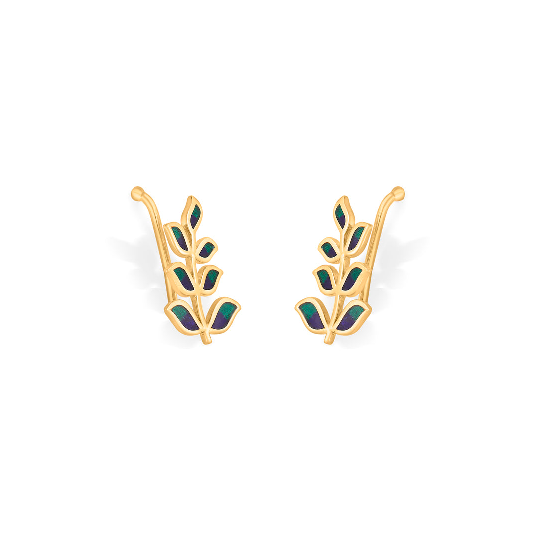 celestial foliage gold earcuff earring for women