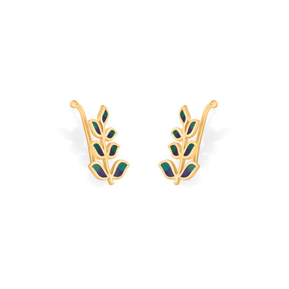 Celestial Foliage Gold Earcuff Earring For Women