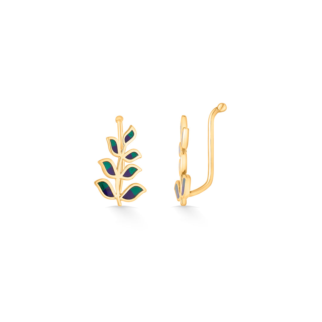 celestial foliage gold earcuff earring for women