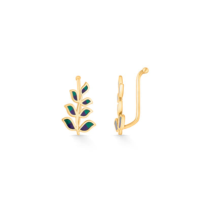 Celestial Foliage Gold Earcuff Earring For Women