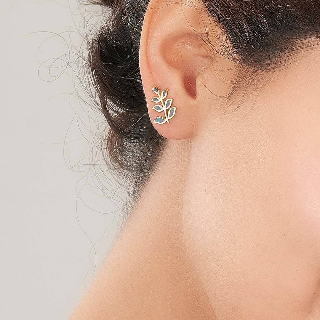 celestial foliage gold earcuff earring for women