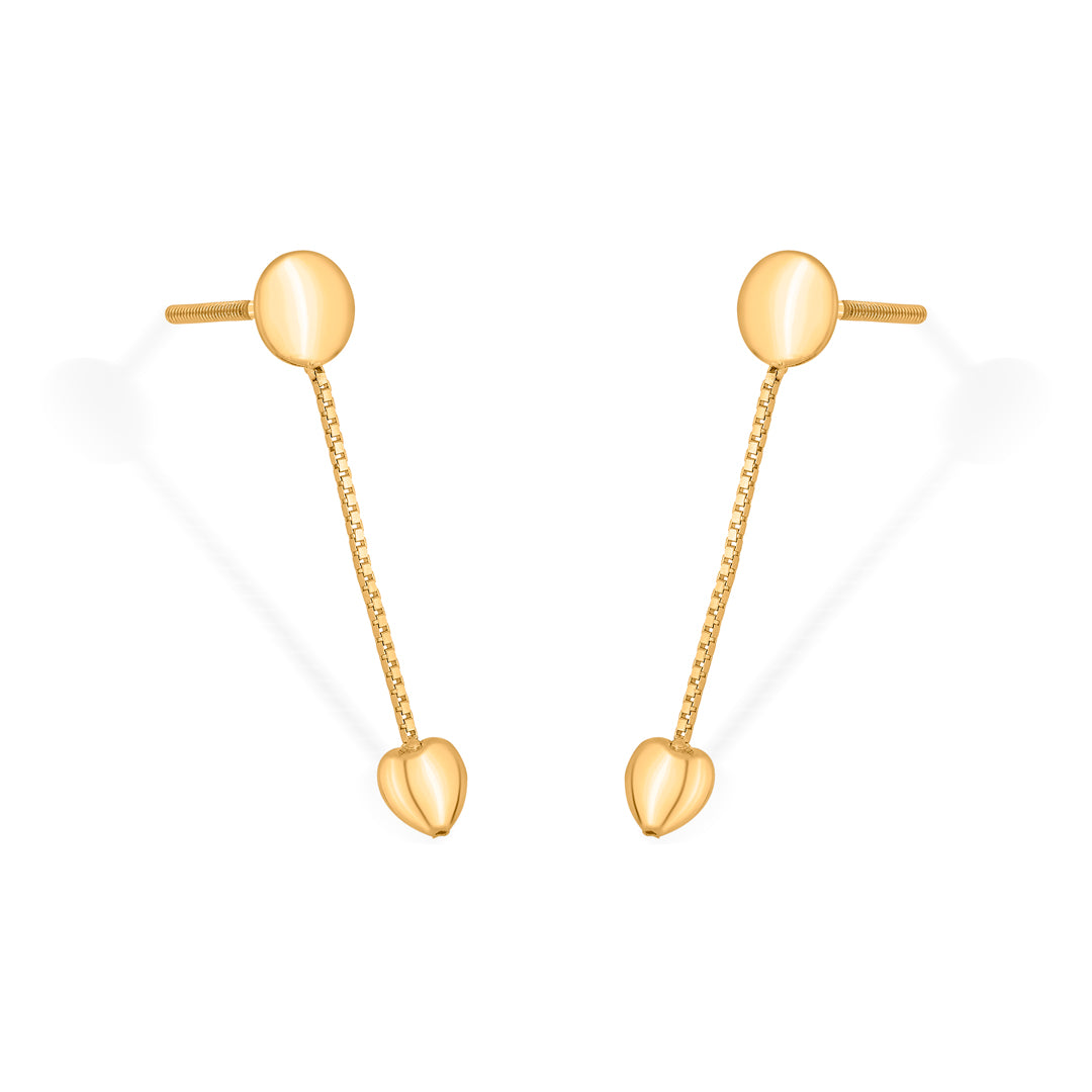 sleek pebble gold dangler earring for women