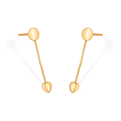 Sleek Pebble Gold Dangler Earring For Women