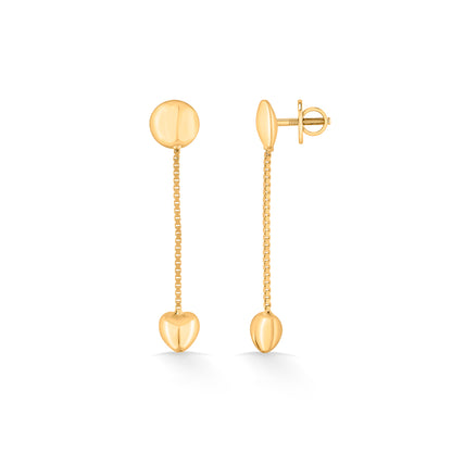 Sleek Pebble Gold Dangler Earring For Women