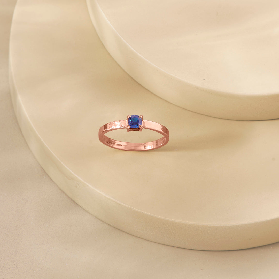 Cobalt Shine Casual Gold Ring