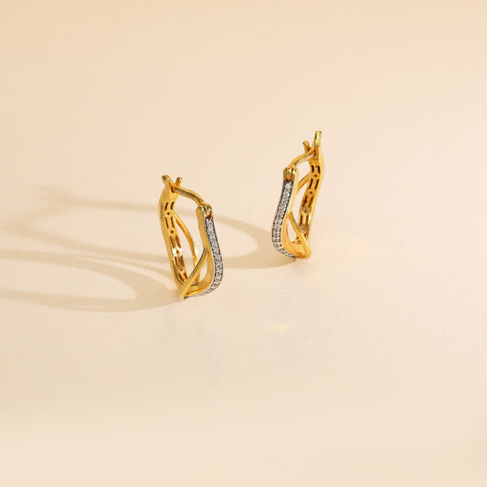 Spakling Bars Studs Gold Earring
