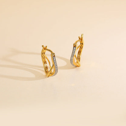 Spakling Bars Studs Gold Earrings