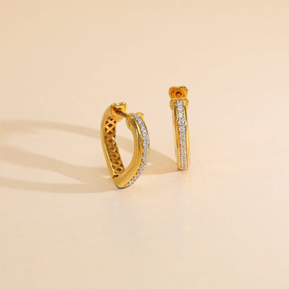 Dazzled Twist Hoops & Huggies Gold Earrings