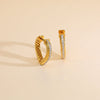 Dazzled Twist Hoops & Huggies Gold Earrings
