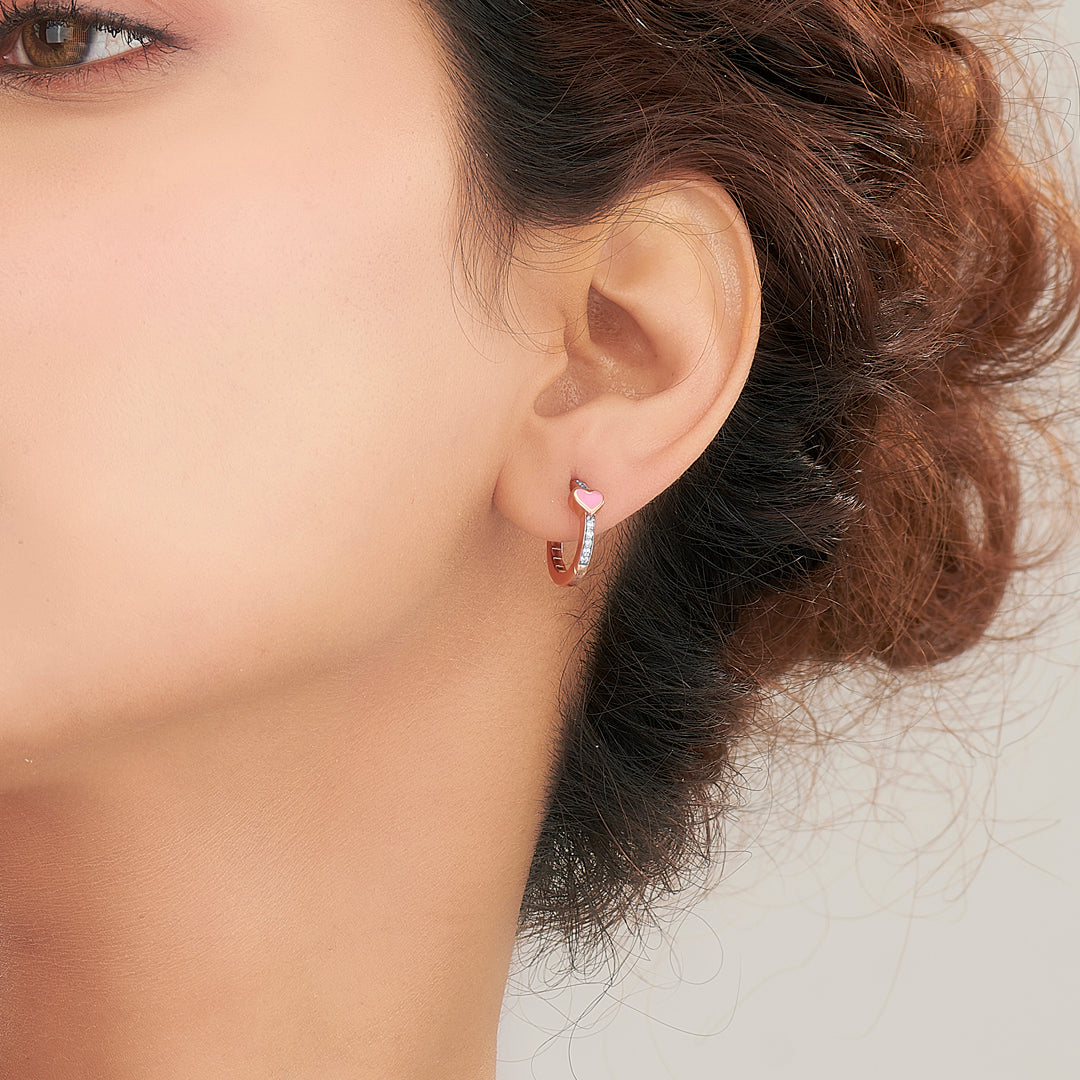 Heart Sync Gold Hoops & Huggies Earring For Women