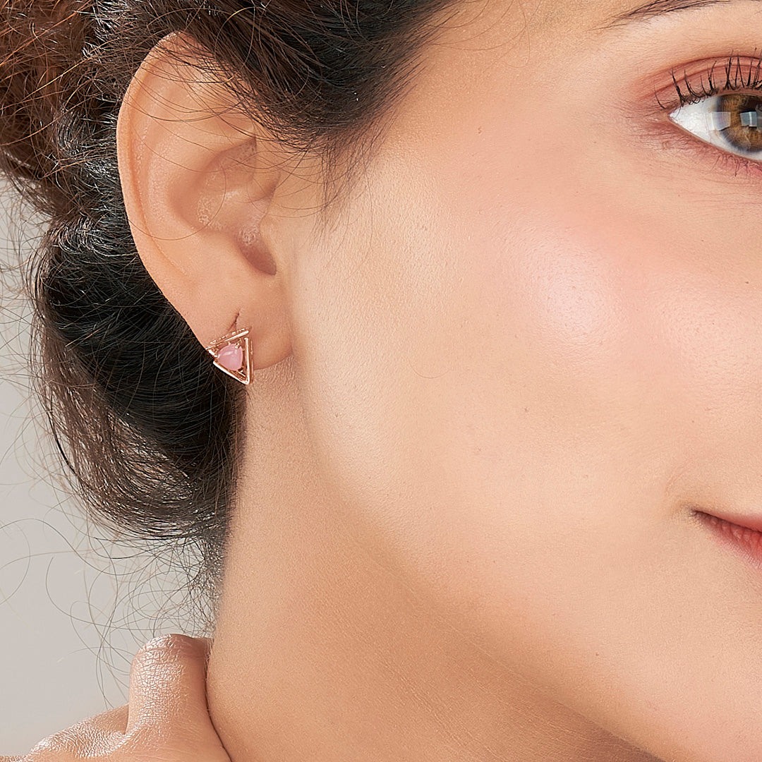 Tri Flair Gold Stud Earring For Women