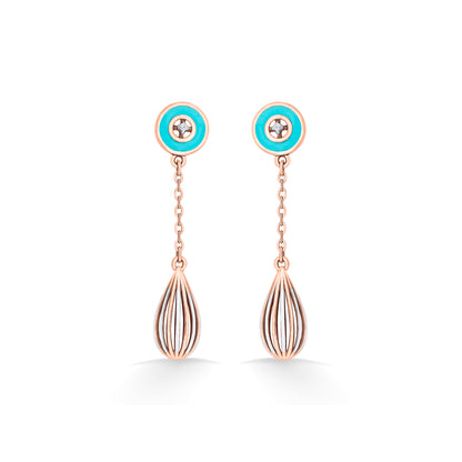 Vortex Blue Gold Dangler Earring For Women