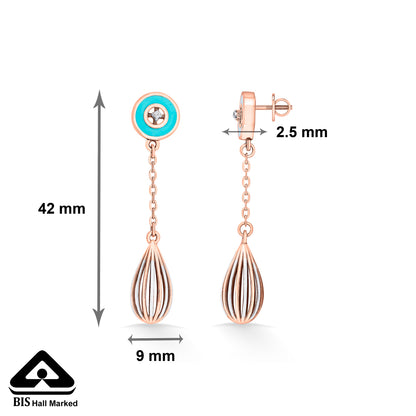 Vortex Blue Gold Dangler Earring For Women