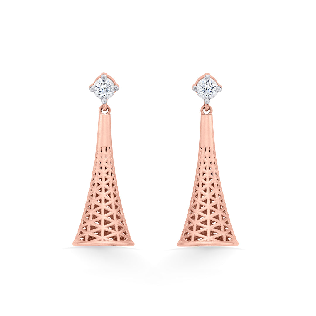 nexa weave gold dangler earring for women