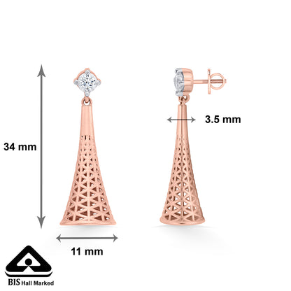 Nexa Weave Gold Dangler Earring For Women