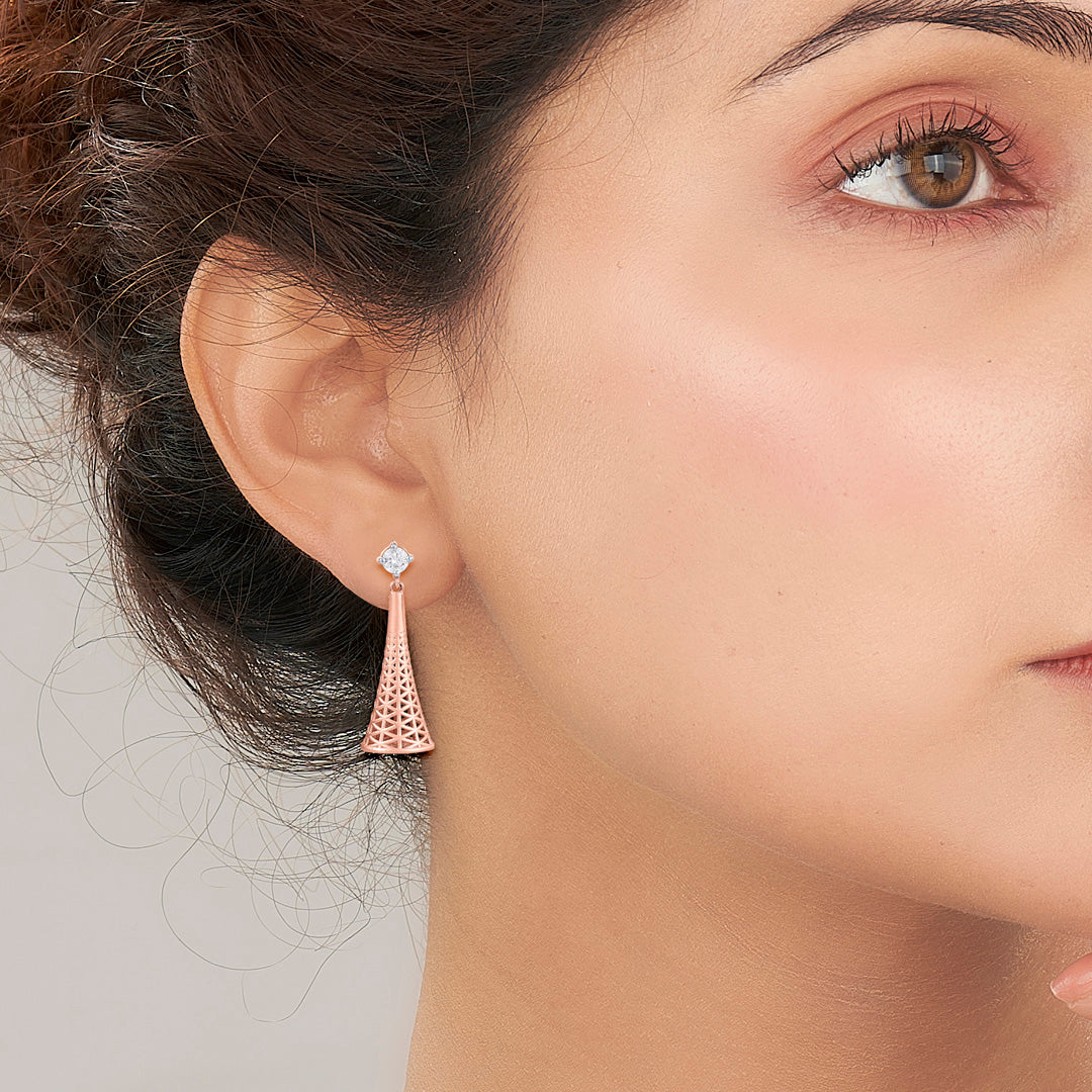 Nexa Weave Gold Dangler Earring For Women