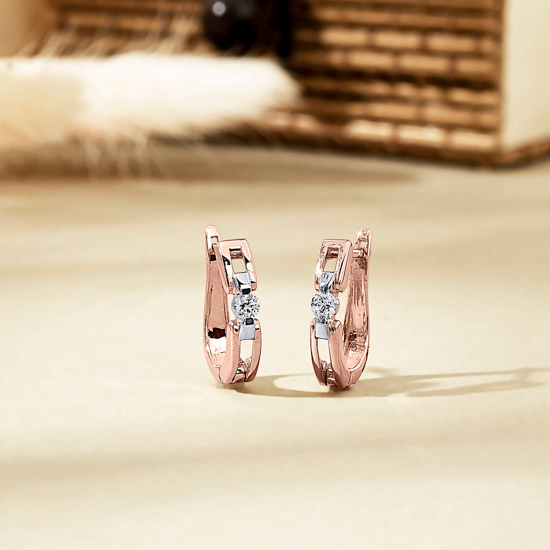 Soft Beam Gold Hoops & Huggies Earring For Women
