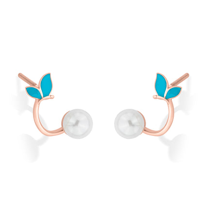 Leaf Lume Gold Stud Earring For Women