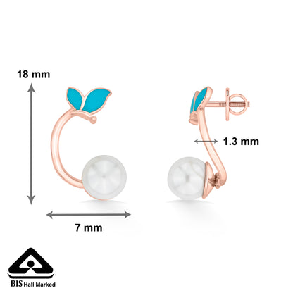 Leaf Lume Gold Stud Earring For Women