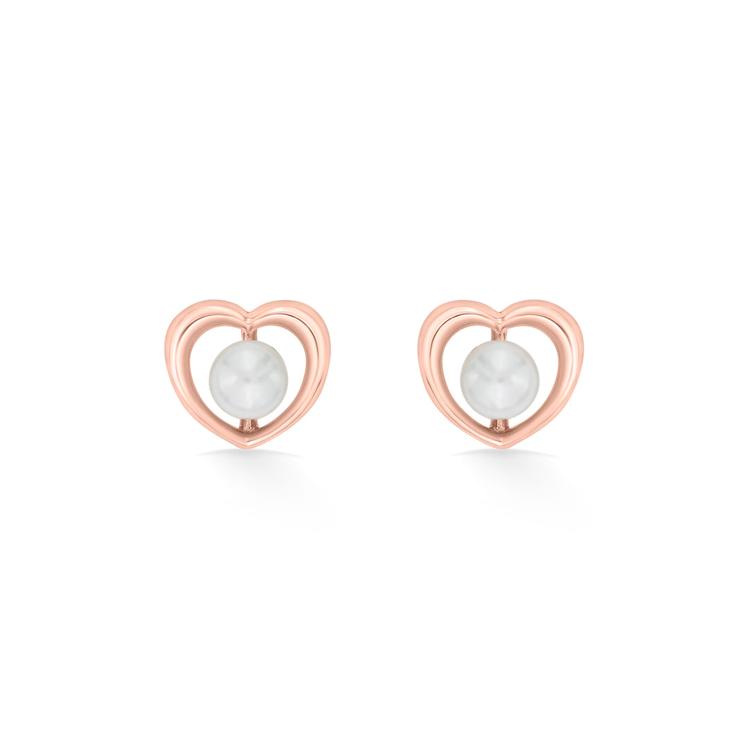 heart lume gold stud earring for women