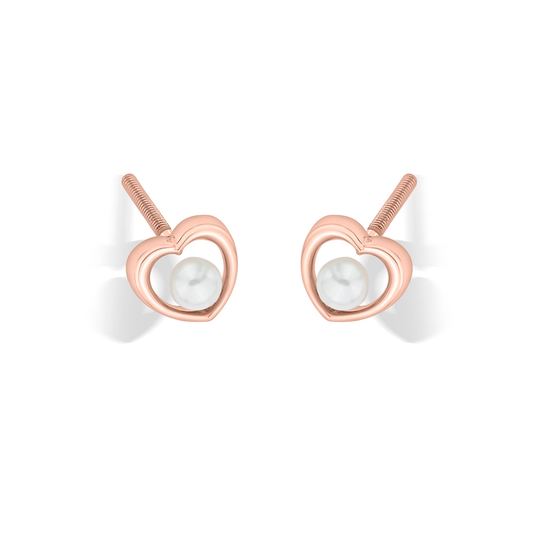 heart lume gold stud earring for women