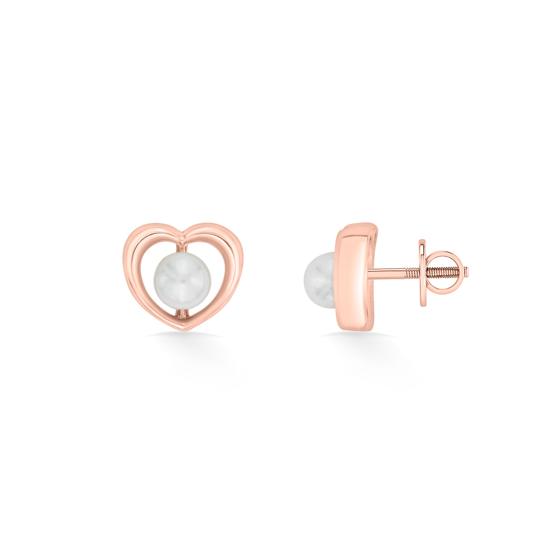 heart lume gold stud earring for women