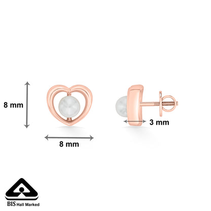 Heart Lume Gold Stud Earring For Women