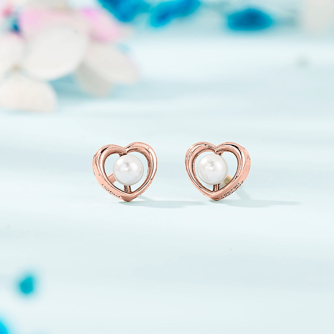 Heart Lume Gold Stud Earring For Women