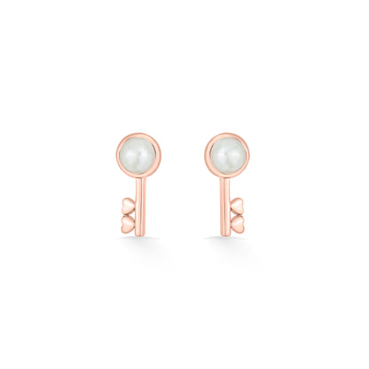 Sovereign Key Gold Stud Earring For Women