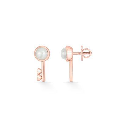 Sovereign Key Gold Stud Earring For Women