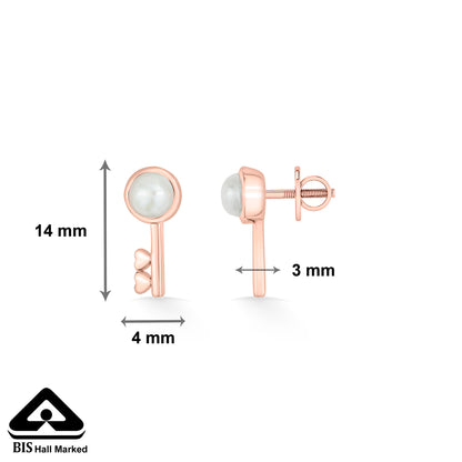 Sovereign Key Gold Stud Earring For Women