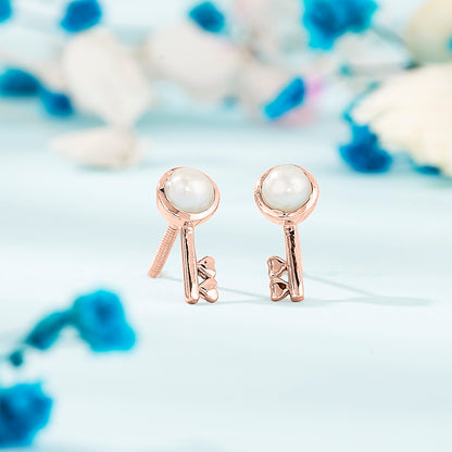 Sovereign Key Gold Stud Earring For Women