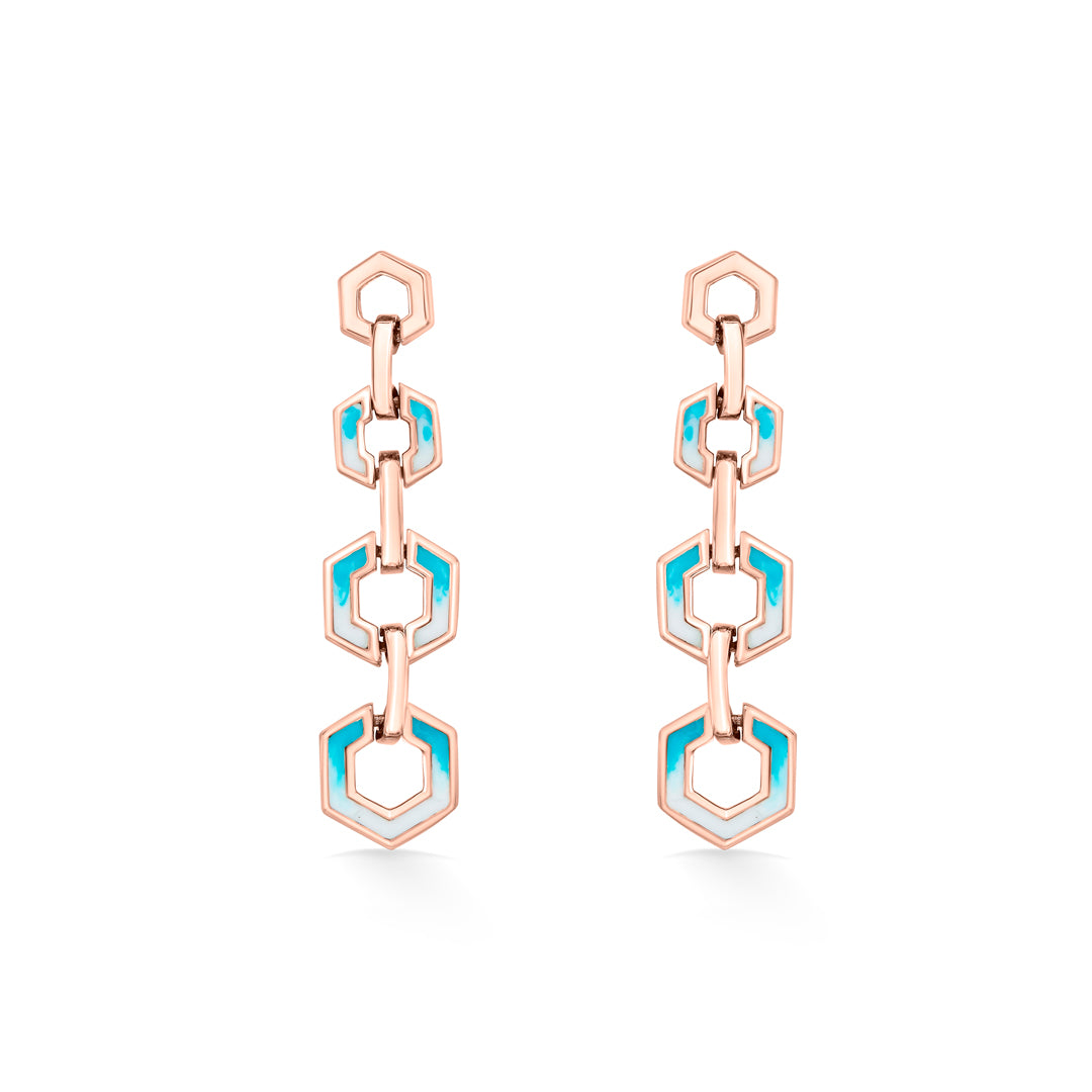 hexa gleam gold dangler earring for women