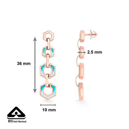 Hexa Gleam Gold Dangler Earring For Women