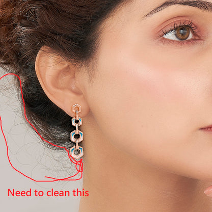 Hexa Gleam Gold Dangler Earring For Women