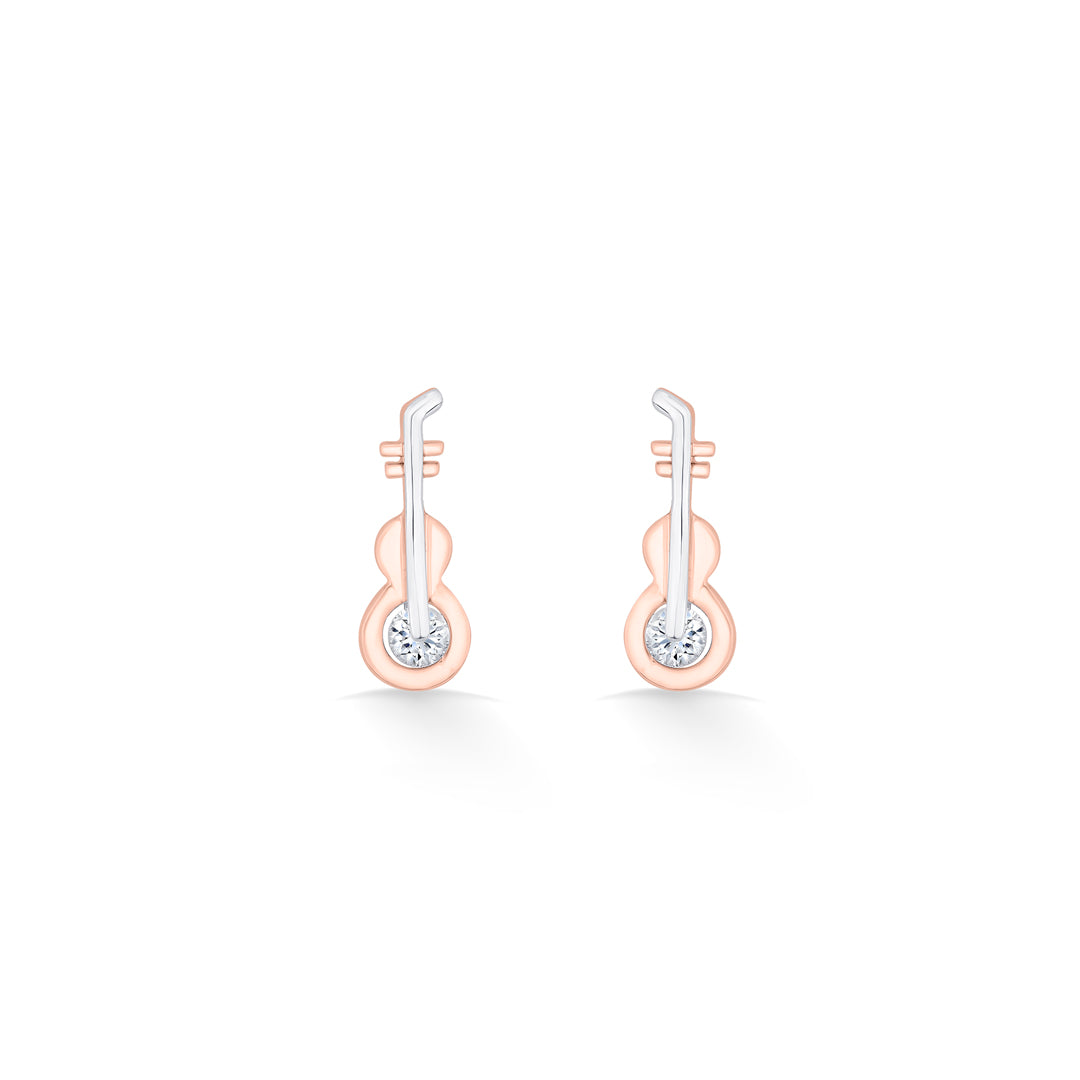 melody string gold stud earring for women