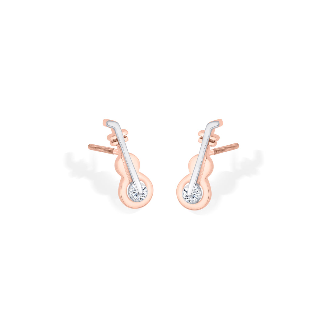 melody string gold stud earring for women