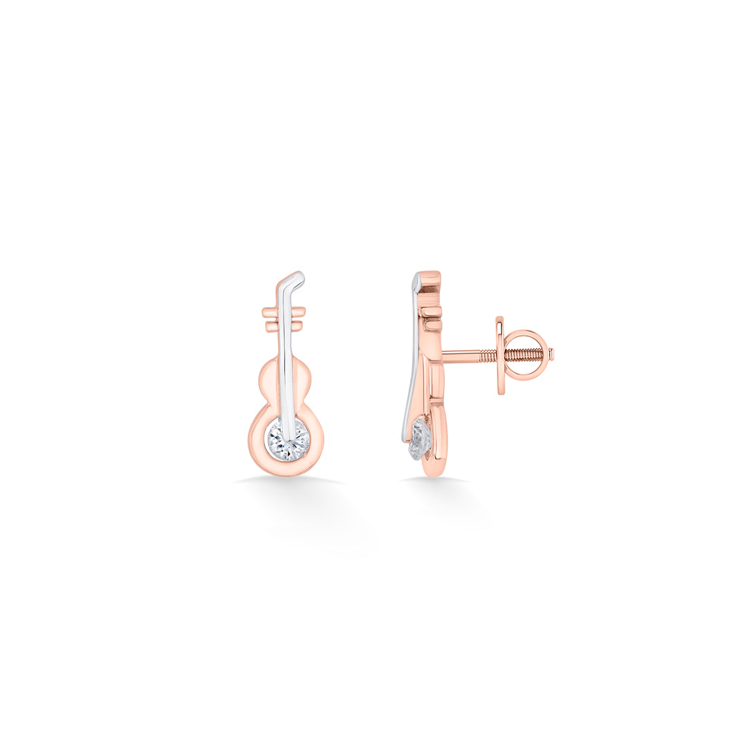 melody string gold stud earring for women