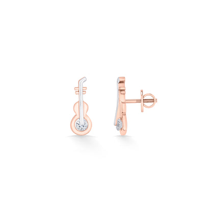 Melody String Gold Stud Earring For Women