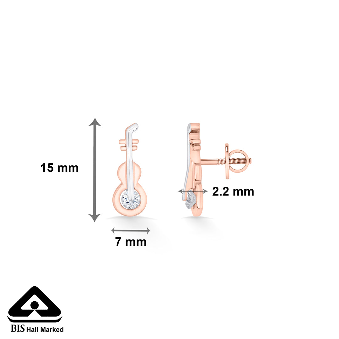 melody string gold stud earring for women