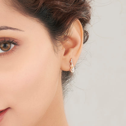 Melody String Gold Stud Earring For Women