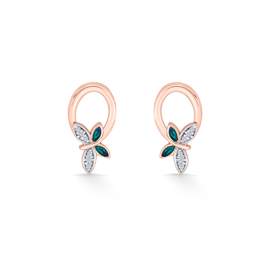 celestia wings gold stud earring for women