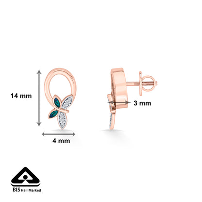 Celestia Wings Gold Stud Earring For Women