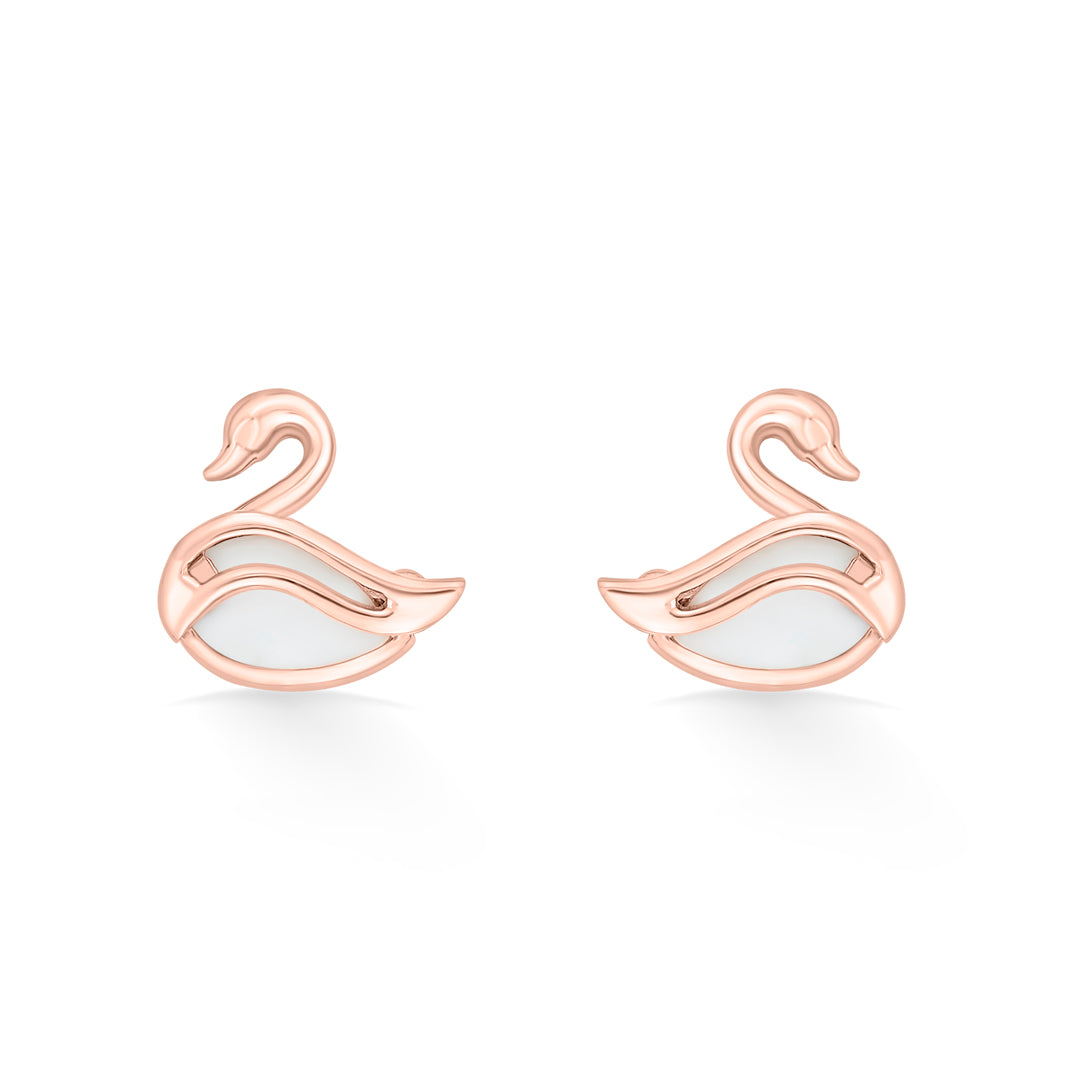 regalia swan gold stud earring for women